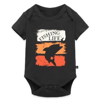 Fishing Angler Fish Fishing Life Hobby - Baby Premium short-sleeve bodysuit - black - Front