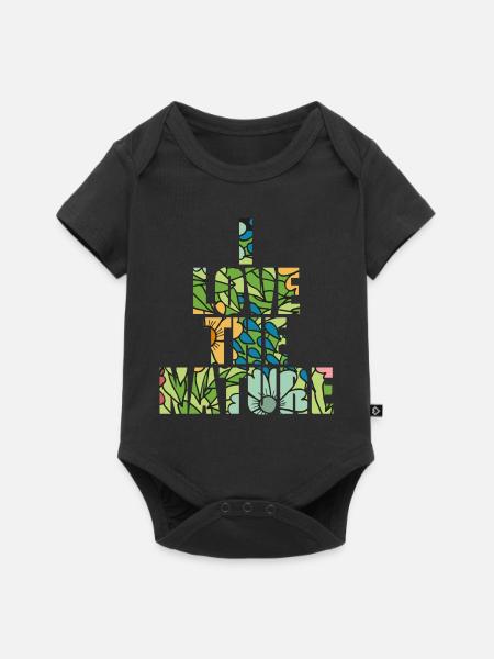 i love the nature - Baby Premium Kurzarmbody - Schwarz