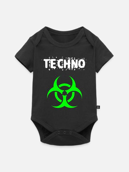 Techno - Baby Premium Kurzarmbody - Schwarz