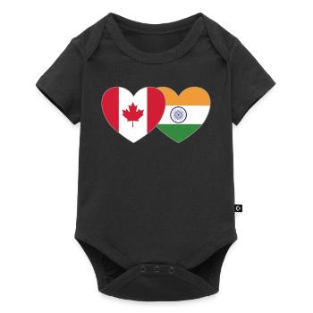 Canada India Flag Heart - Baby Premium short-sleeve bodysuit - black - Front