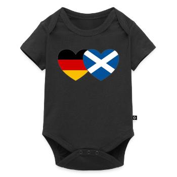 Allemagne Écosse Flag Heart - Body à manches courtes Premium Bébé - noir - Devant