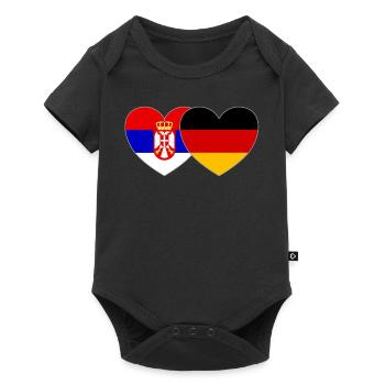 Serbie Allemagne Drapeau Cœur - Body à manches courtes Premium Bébé - noir - Devant