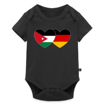 Jordanie Allemagne Flag Heart - Body à manches courtes Premium Bébé - noir - Devant