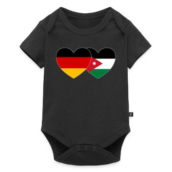 Allemagne Jordanie Drapeau Coeur Large - Body à manches courtes Premium Bébé - noir - Devant