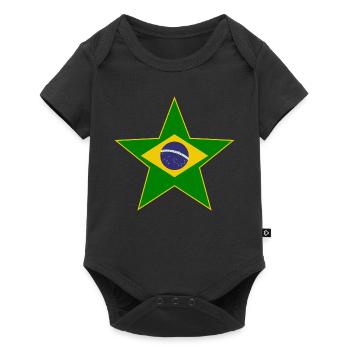 Brazil Flag Star - Baby Premium short-sleeve bodysuit - black - Front