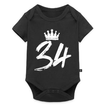 34 Zahl Krone - Baby Premium Kurzarmbody - Schwarz - Vorne