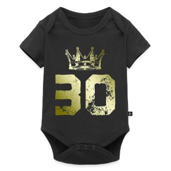 30 Zahl Krone - Baby Premium Kurzarmbody - Schwarz - Vorne
