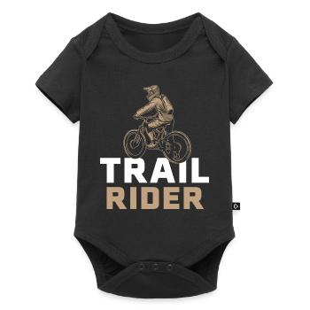 Trail Rider Mountainbike MTB Downhill - Baby Premium Kurzarmbody - Schwarz - Vorne