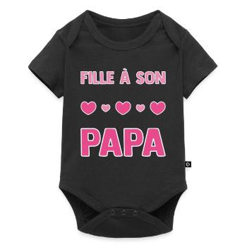 Fille à son papa - Body à manches courtes Premium Bébé - noir - Devant