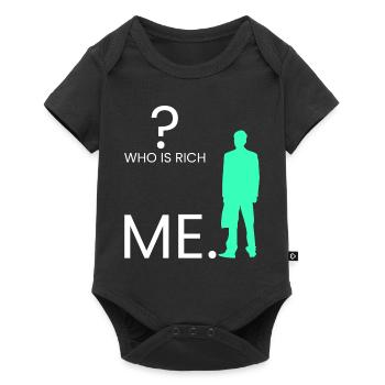 Wer ist reich? Ich. - Baby Premium Kurzarmbody - Schwarz - Vorne