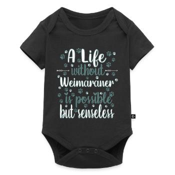 Hund Leben Liebe Hunderasse Weimaraner - Baby Premium Kurzarmbody - Schwarz - Vorne