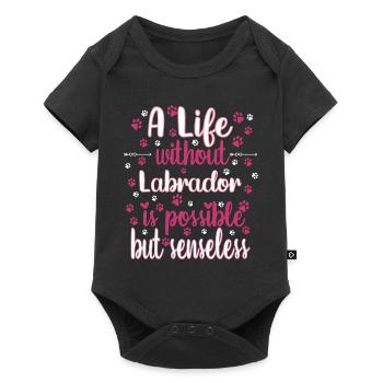 Hund Leben Liebe Hunderasse Labrador - Baby Premium Kurzarmbody - Schwarz - Vorne