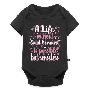 Leben Liebe Hunderasse Saint Bernard Hund - Baby Premium Kurzarmbody - Schwarz - Vorne