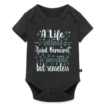 Leben Liebe Hunderasse Saint Bernard Hund - Baby Premium Kurzarmbody - Schwarz - Vorne