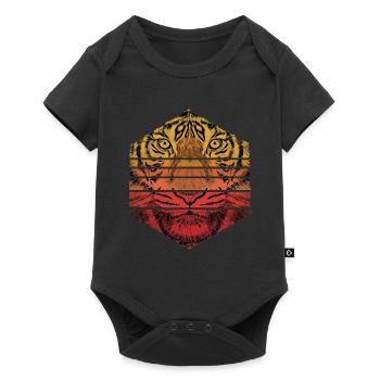 Tiger Animal Predator Wild Wilderness Vintage Rétro - Body à manches courtes Premium Bébé - noir - Devant