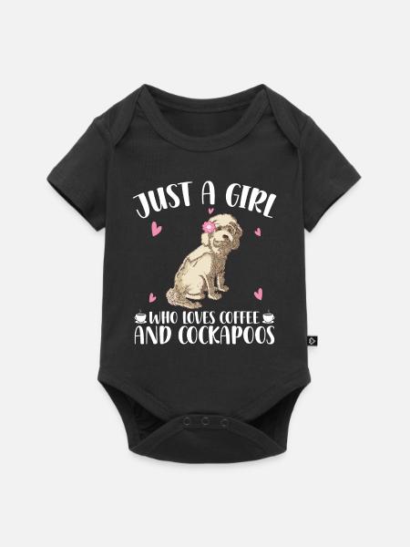 Cockapoo Mädchen - Baby Premium Kurzarmbody - Schwarz