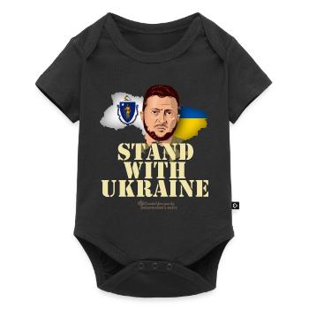 Ukraine Massachusetts Zelenskyj T-Shirt Design - Body à manches courtes Premium Bébé - noir - Devant