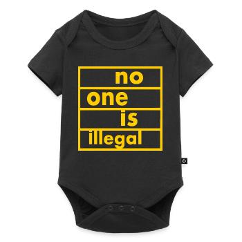 No one is illegal - Body à manches courtes Premium Bébé - noir - Devant