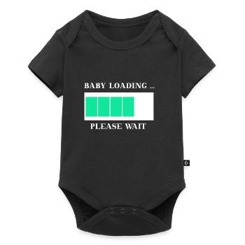Baby loading please wait Geschenkidee schwanger - Baby Premium Kurzarmbody - Schwarz - Vorne