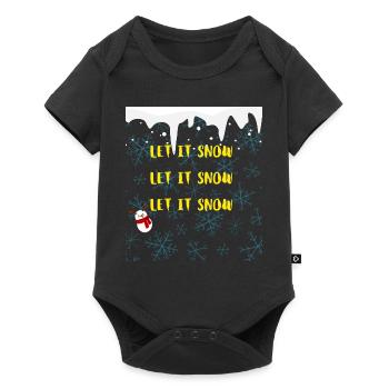 Snow | Let it Snow | Flakes | Snow figure | Santa - Baby Premium Kurzarmbody - Schwarz - Vorne
