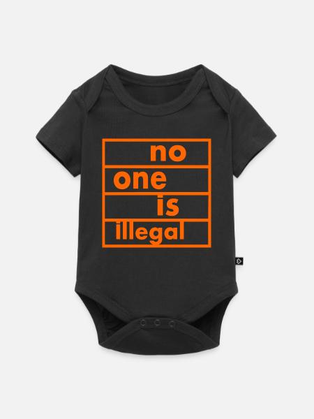 No one is illegal - Premium kortærmet baby-body  - sort