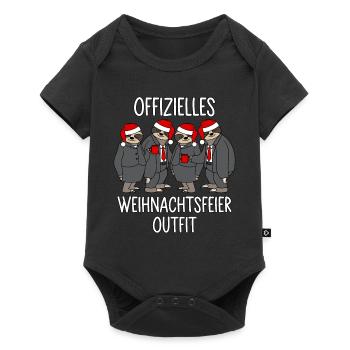 Offizielles Weihnachtsfeier 2025 Outfit Faultiere - Baby Premium Kurzarmbody - Schwarz - Vorne