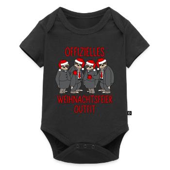 Offizielles Weihnachtsfeier 2025 Outfit Faultier - Baby Premium Kurzarmbody - Schwarz - Vorne