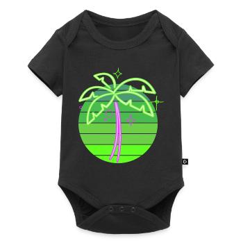 Neonpalme - Baby Premium Kurzarmbody - Schwarz - Vorne