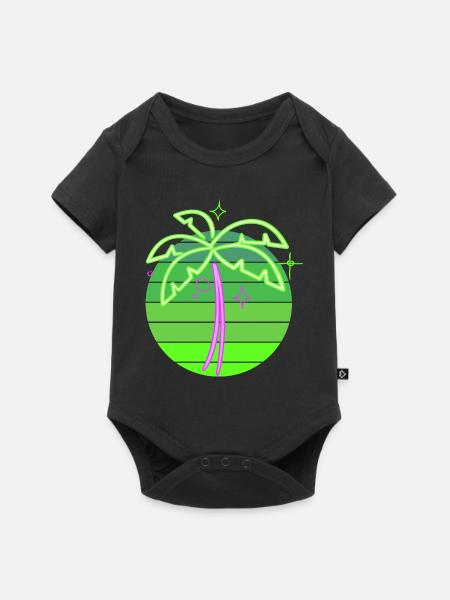 Neonpalme - Baby Premium Kurzarmbody - Schwarz