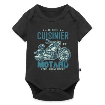 motard le meilleur cuisinier le meilleur cuisto - Body à manches courtes Premium Bébé - noir - Devant