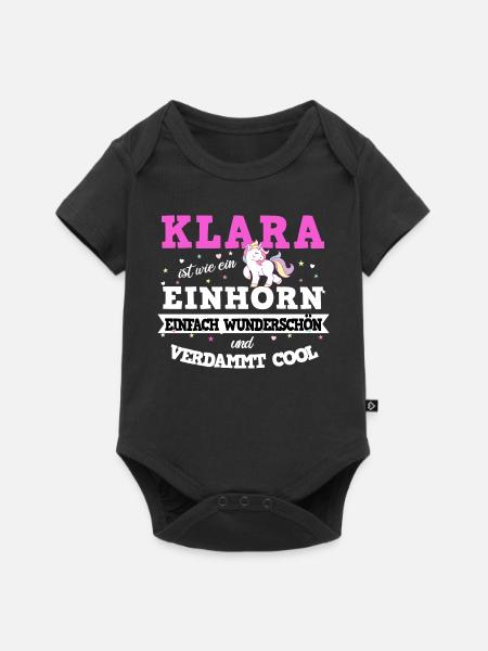 Klara Mädchen Frauen Geschenk - Baby Premium Kurzarmbody - Schwarz