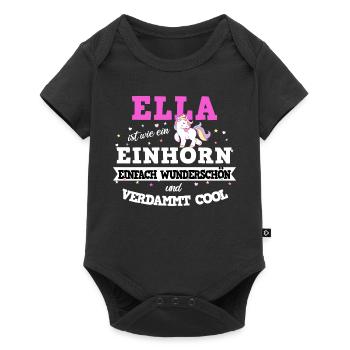 Ella Mädchen Frauen Geschenk - Baby Premium Kurzarmbody - Schwarz - Vorne