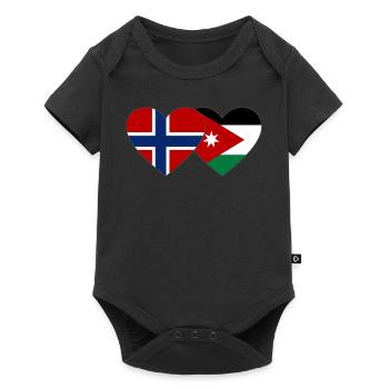 Norway Jordan Flag Heart - Baby Premium short-sleeve bodysuit - black - Front