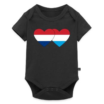 Cœur de drapeau luxembourgeois de Hollande - Body à manches courtes Premium Bébé - noir - Devant
