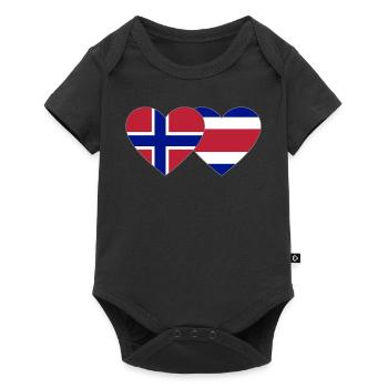 Norway Costa Rica Flag Heart - Baby Premium short-sleeve bodysuit - black - Front
