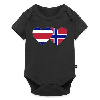 Costa Rica Norvège Flag Coeur - Body à manches courtes Premium Bébé - noir - Devant