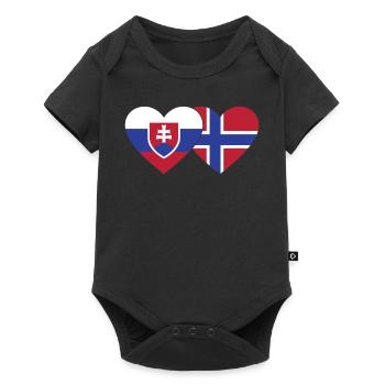 Slovakia Norway Flag Heart - Baby Premium short-sleeve bodysuit - black - Front