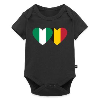 Nigeria Belgium Flag Heart - Baby Premium short-sleeve bodysuit - black - Front