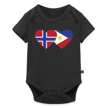 Norway Philippines Flag Heart - Baby Premium short-sleeve bodysuit - black - Front