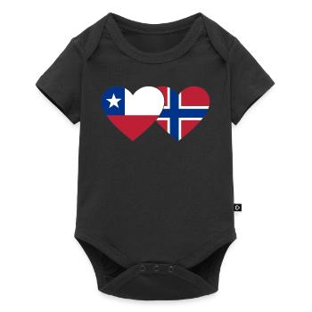 Chili Norvège Flag Coeur - Body à manches courtes Premium Bébé - noir - Devant