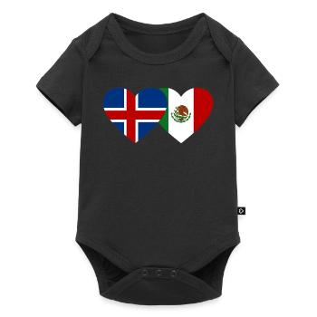 Iceland Mexico Flag Heart - Baby Premium short-sleeve bodysuit - black - Front