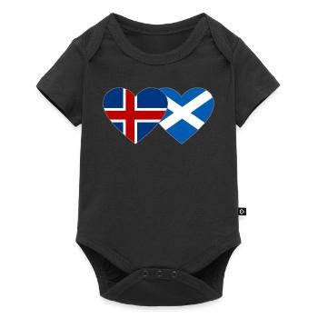 Islande Écosse Flag Heart - Body à manches courtes Premium Bébé - noir - Devant