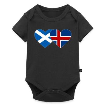 Scotland Iceland Flag Heart - Baby Premium short-sleeve bodysuit - black - Front