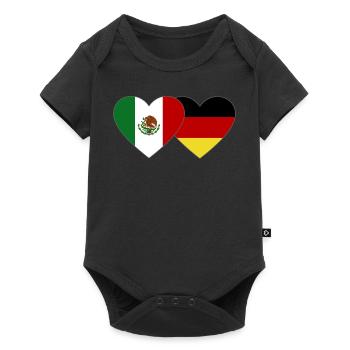 Mexique Allemagne Flag Heart - Body à manches courtes Premium Bébé - noir - Devant