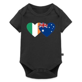 Ireland Australia Flag Heart - Baby Premium short-sleeve bodysuit - black - Front