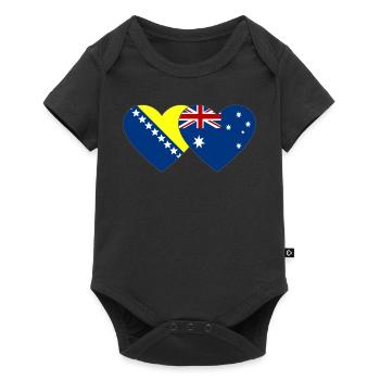 Bosnia Australia Flag Heart - Baby Premium short-sleeve bodysuit - black - Front