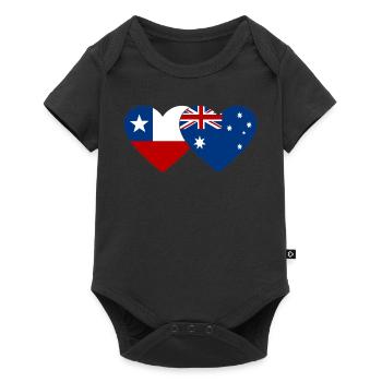 Chili Australie Flag Heart - Body à manches courtes Premium Bébé - noir - Devant