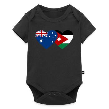 Australie Jordanie Flag Heart - Body à manches courtes Premium Bébé - noir - Devant