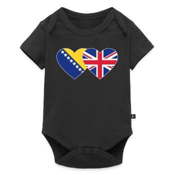 Bosnia England Flag Heart - Baby Premium short-sleeve bodysuit - black - Front