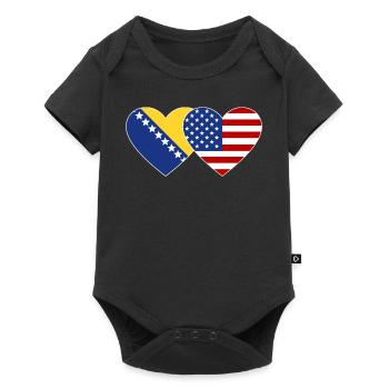 Bosnie-Herzégovine Drapeau Coeur - Body à manches courtes Premium Bébé - noir - Devant